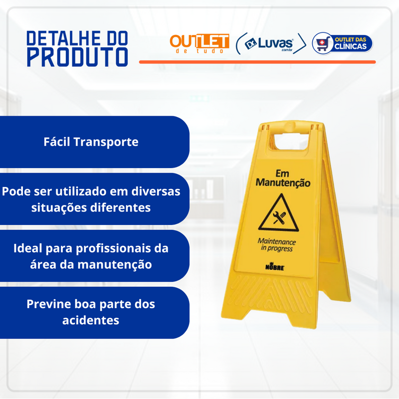 Placa Sinalizadora Em Manutenção - Nobre
