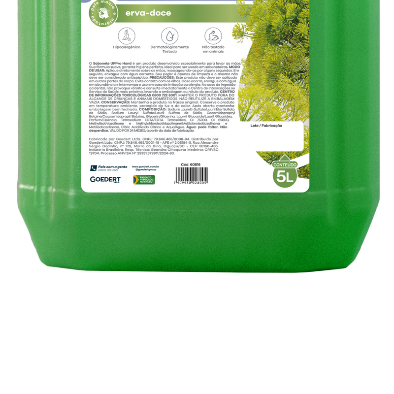 Sabonete De Espuma Erva Doce 5L - Up Pro Nobre