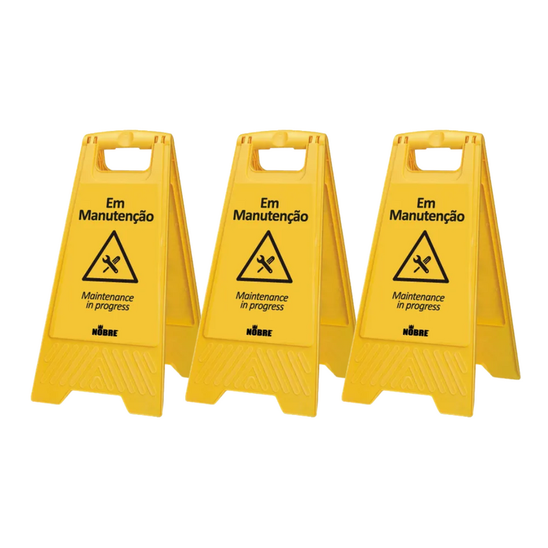 Placa Sinalizadora Em Manutenção - Nobre