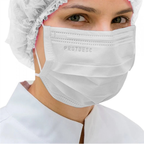 Máscara Cirúrgica Tripla Branca Com Elástico 50un - Inoven