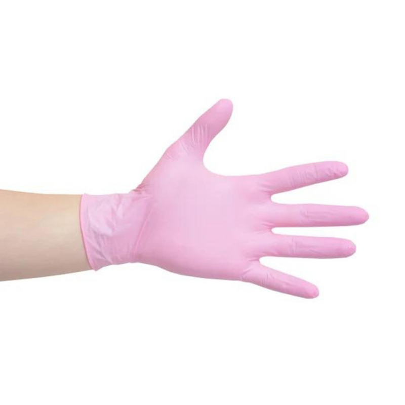 Luva Nitrílica Rosa Sem Pó 100un - Talge