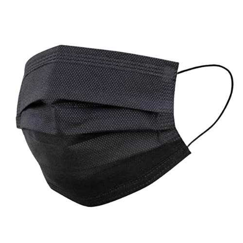 Máscara Cirúrgica Tripla Preta Com Elástico 50un - Inoven