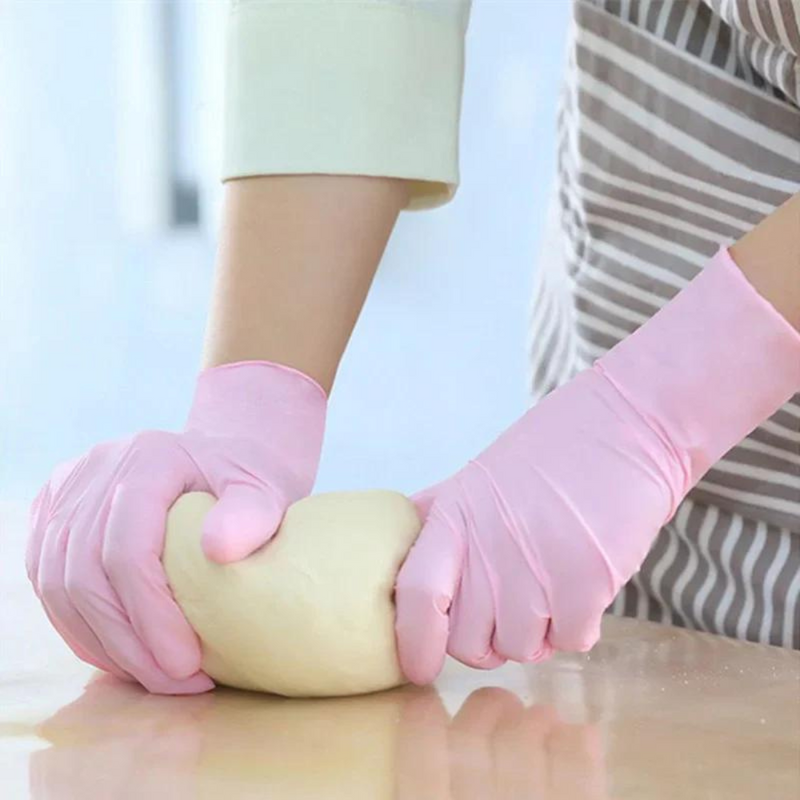 Luva Nitrílica Rosa Sem Pó 100un - Talge