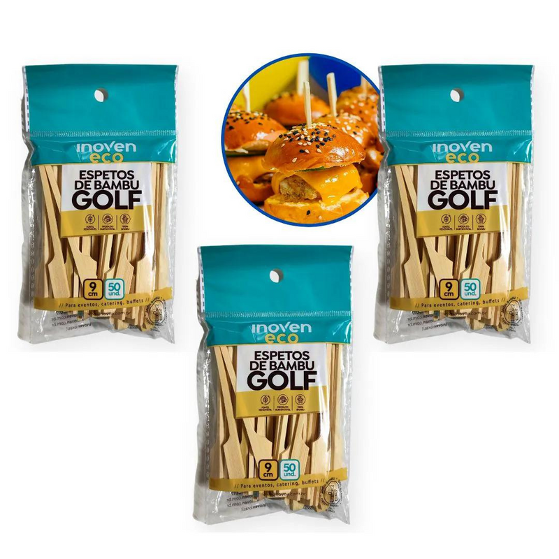 Espeto de Bambu Golf 9cm 50un - Inoven