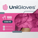 Luva de Procedimento Látex Rosa Com Pó 100un - Unigloves