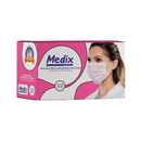 Máscara Cirúrgica Tripla Rosa Com Elástico 50un - Medix