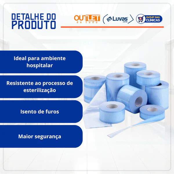 Papel Grau Cirúrgico 20cm x 100m - Dr. Luvas